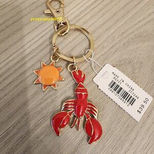 NEW - J.Crew Factory Lobster and Sun Keychain - NWT!